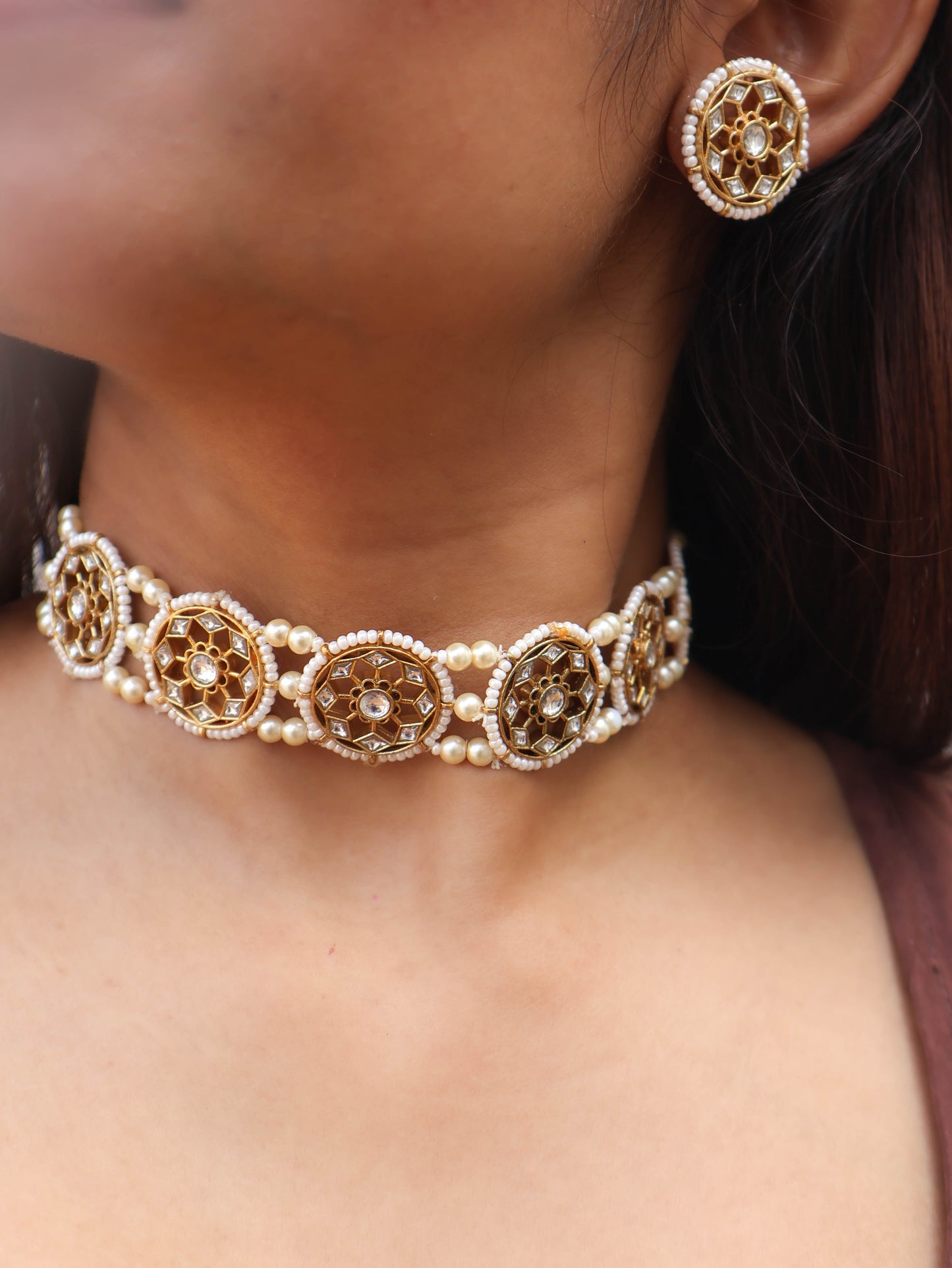 Medha Kundan Choker Necklace Set