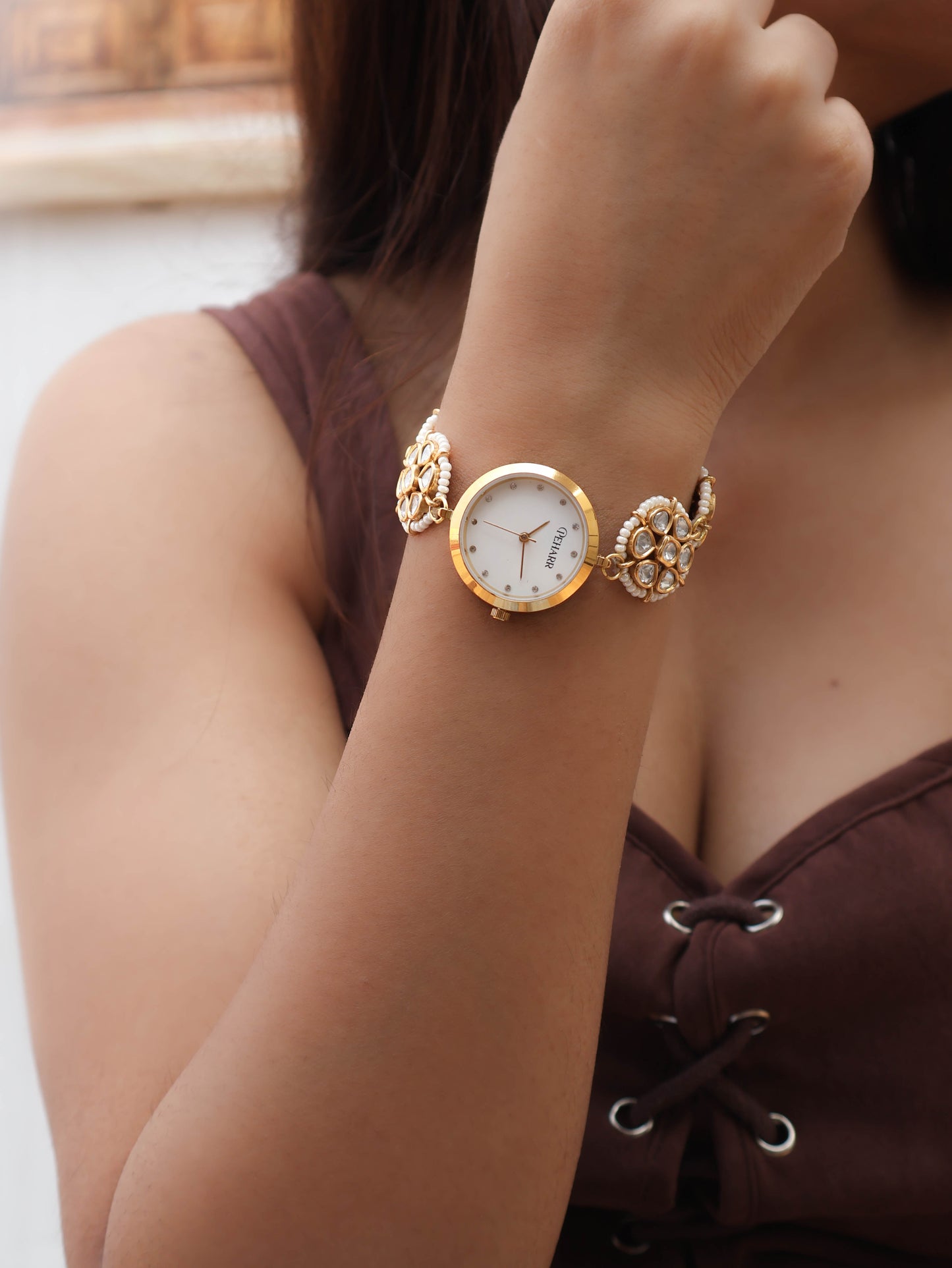 Demz Kundan Wrist Watch
