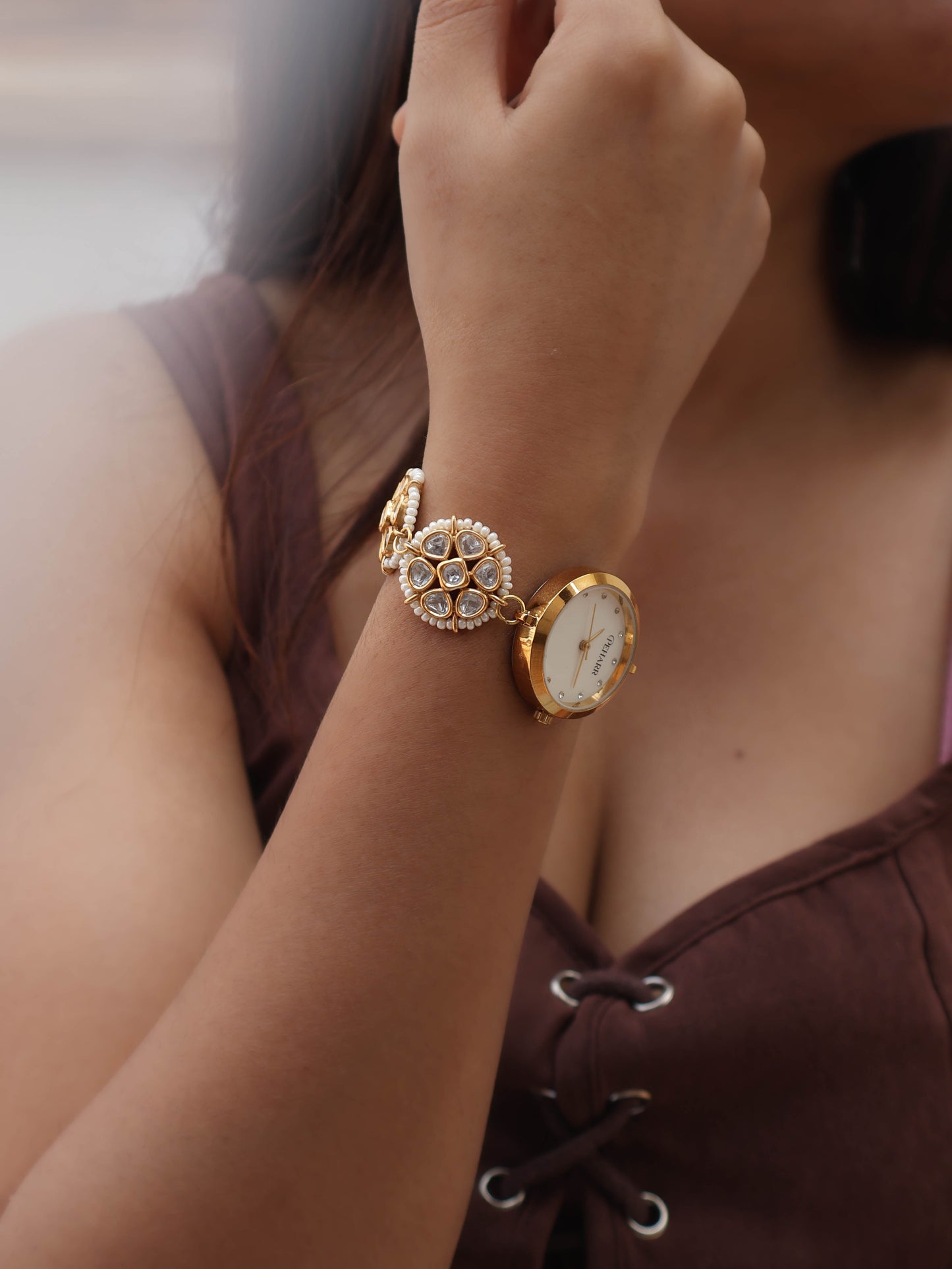 Demz Kundan Wrist Watch