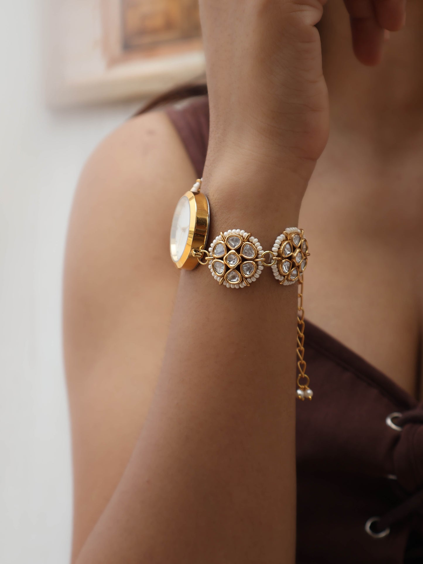 Demz Kundan Wrist Watch