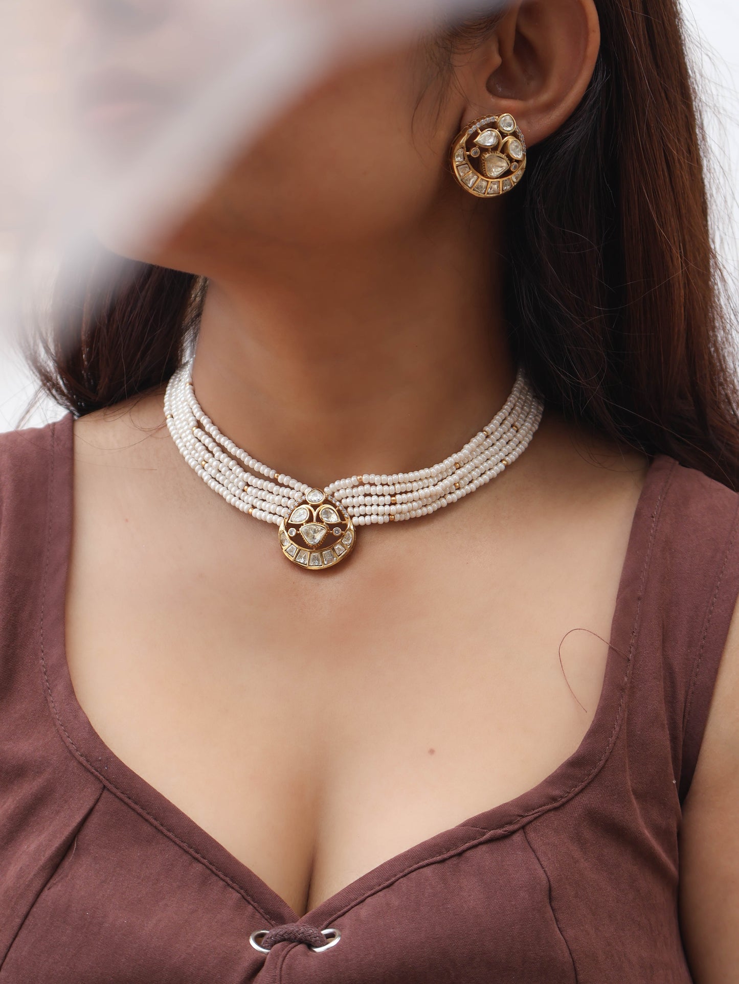 Fairy Polki Choker Necklace Set