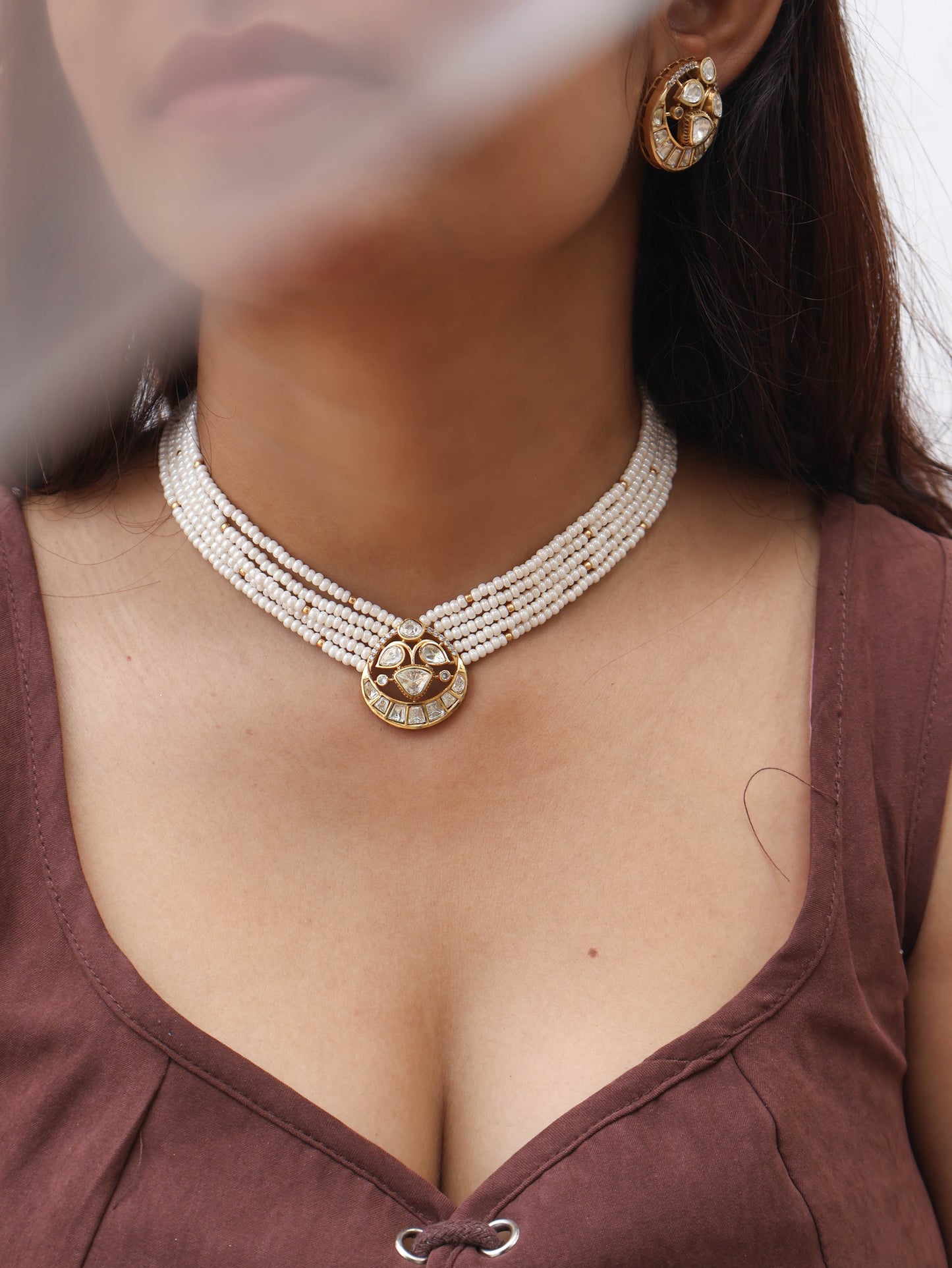 Fairy Polki Choker Necklace Set