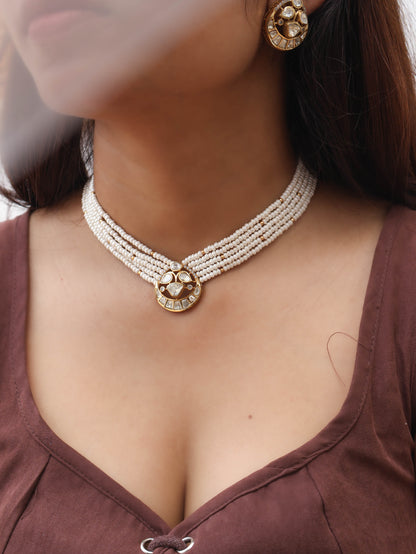 Fairy Polki Choker Necklace Set