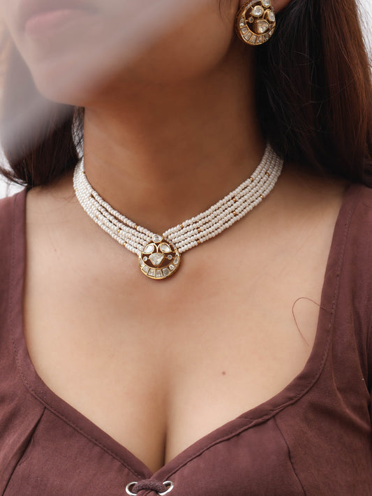 Fairy Polki Choker Necklace Set