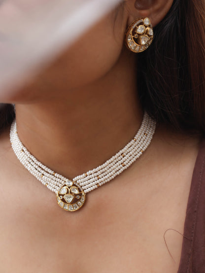 Fairy Polki Choker Necklace Set