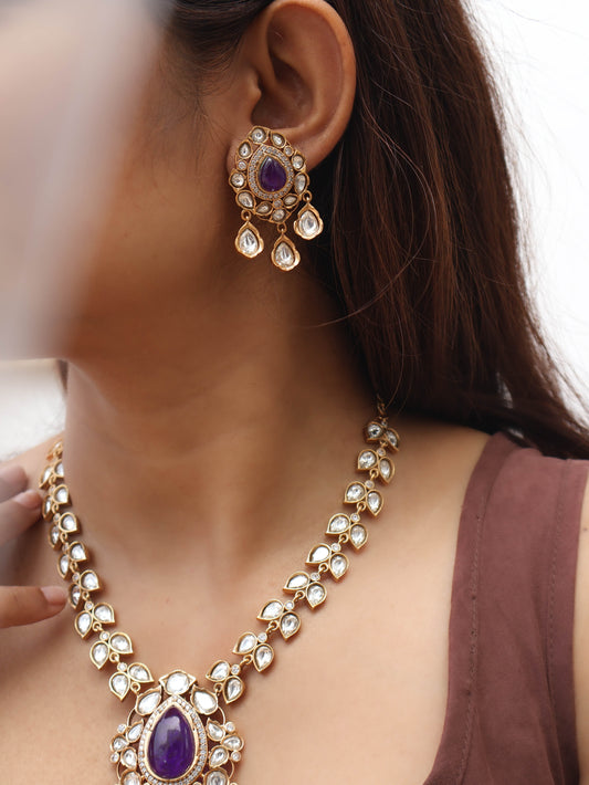 Maison Blue Polki Necklace Set