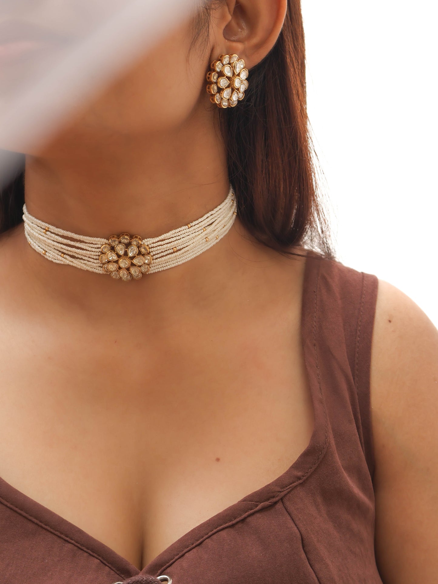 Idris Polki Choker Necklace Set