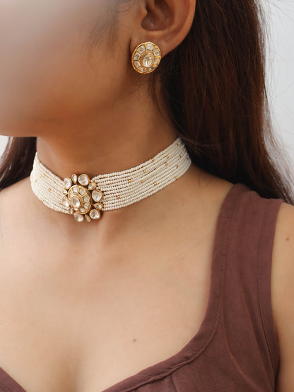 Nida Polki Choker Necklace Set