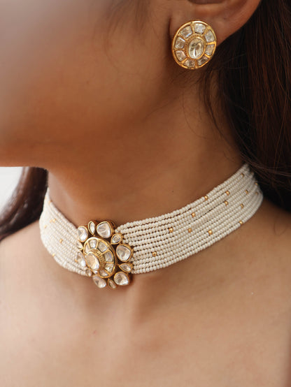 Nida Polki Choker Necklace Set