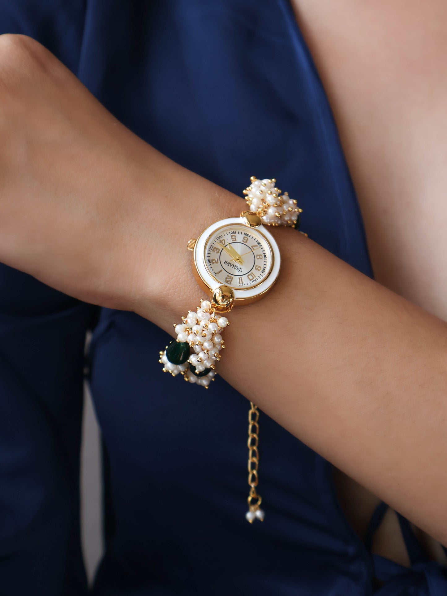 Raina Green Wrist Watch with Detachable Hangings