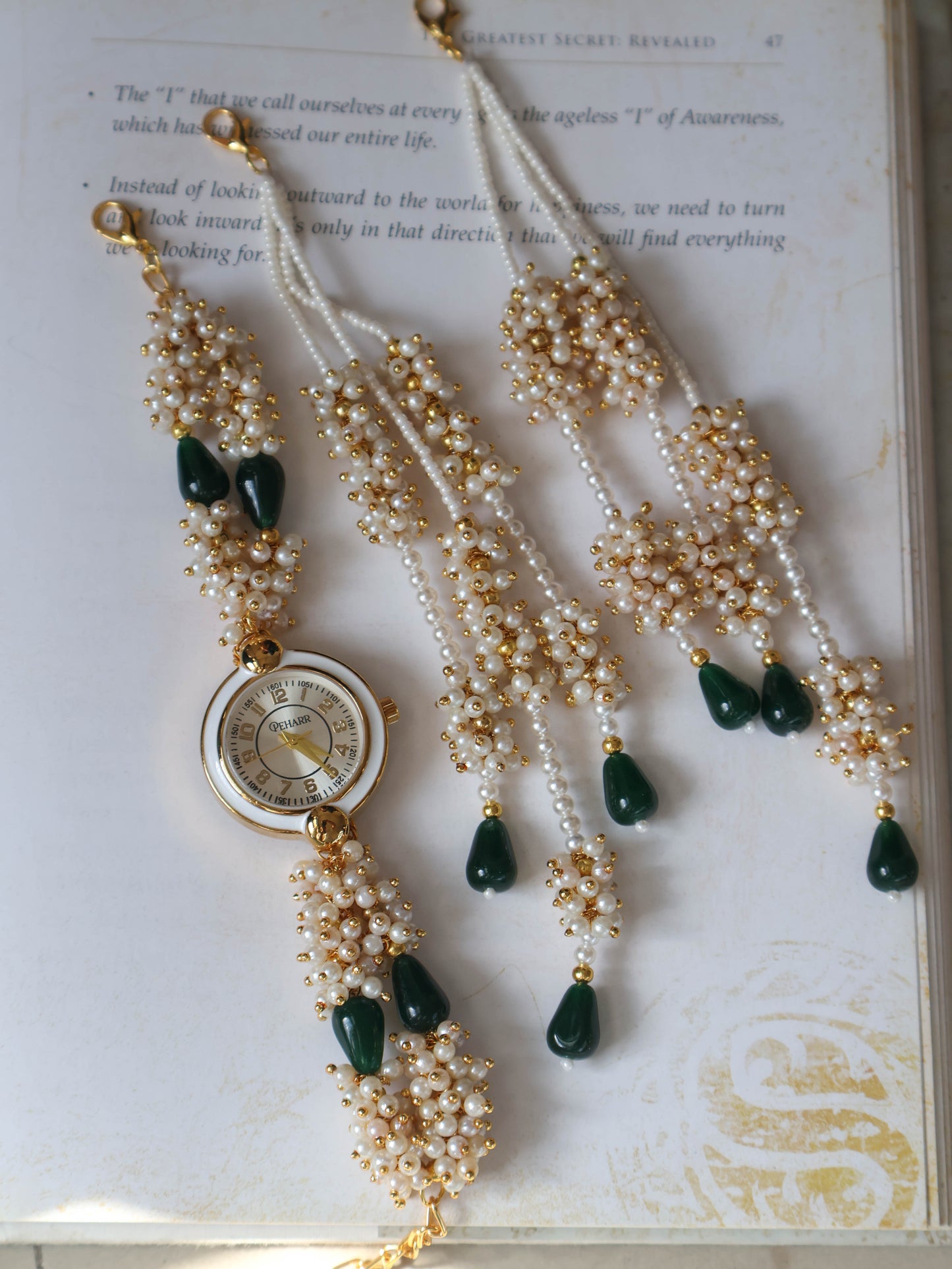 Raina Green Wrist Watch with Detachable Hangings