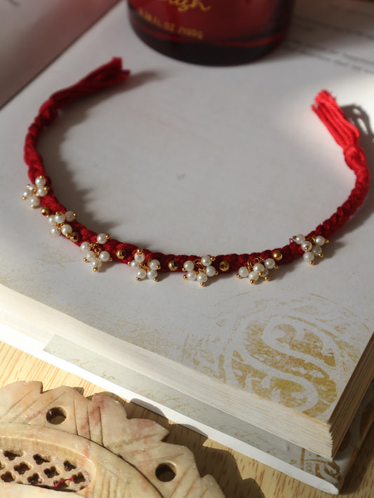 Joey Red Pearls Rakhi