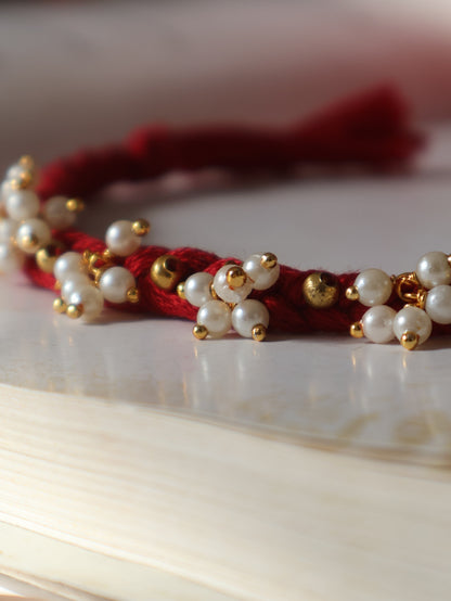 Joey Red Pearls Rakhi