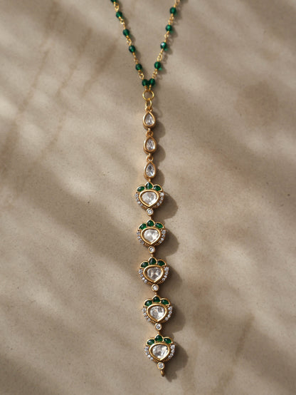 Seline Green Polki Pendant Necklace