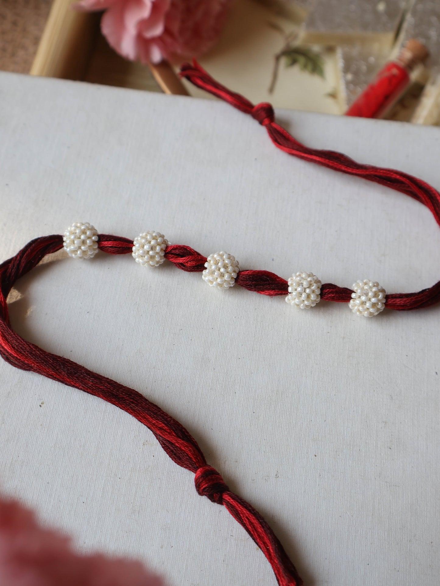 Red-Maroon Dana Rakhi