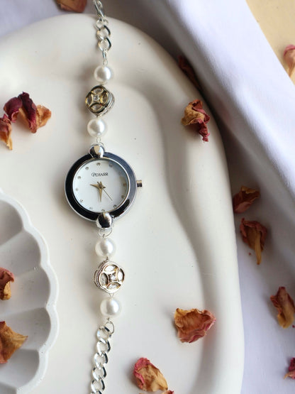Silver Bloom Wrist Watch