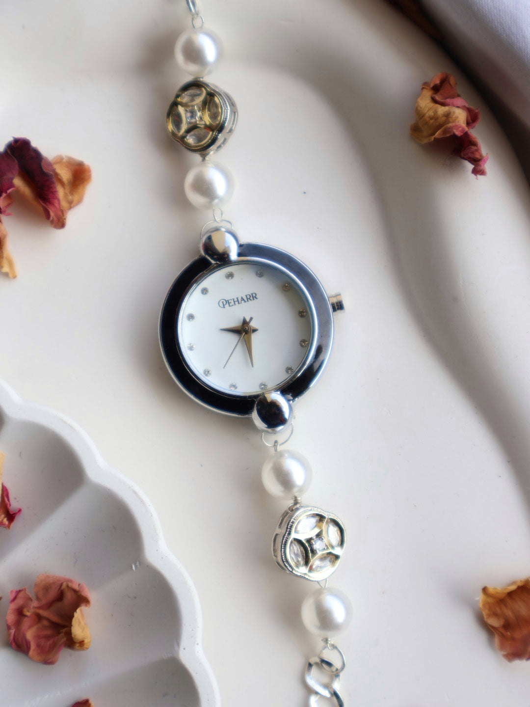 Silver Bloom Wrist Watch