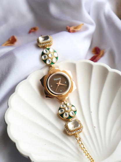 Stone Flower Wrist Watch
