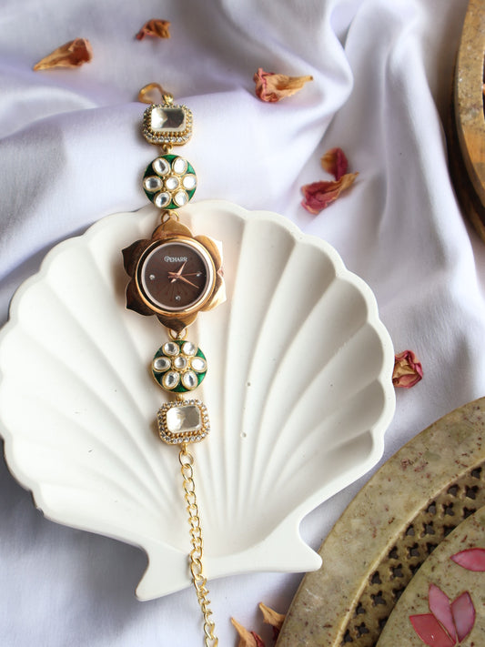 Stone Flower Wrist Watch