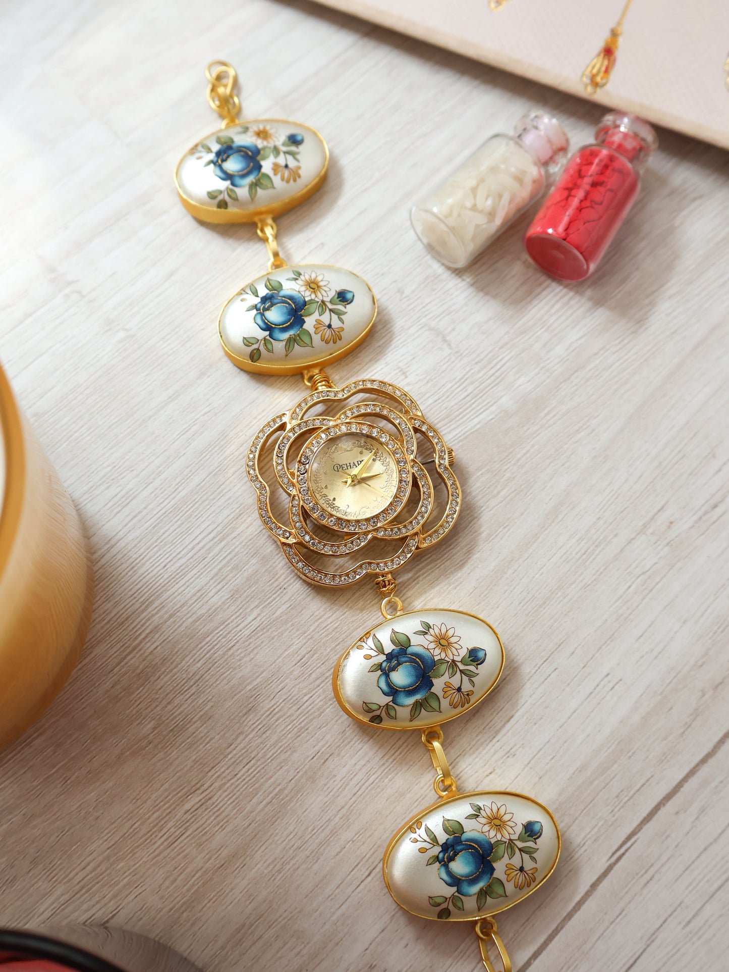 Blue Flora Wrist Watch