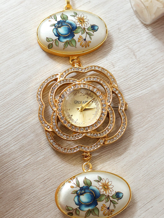 Blue Flora Wrist Watch