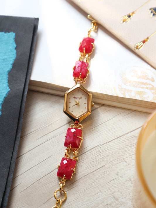 Pink Meadow Wrist Watch