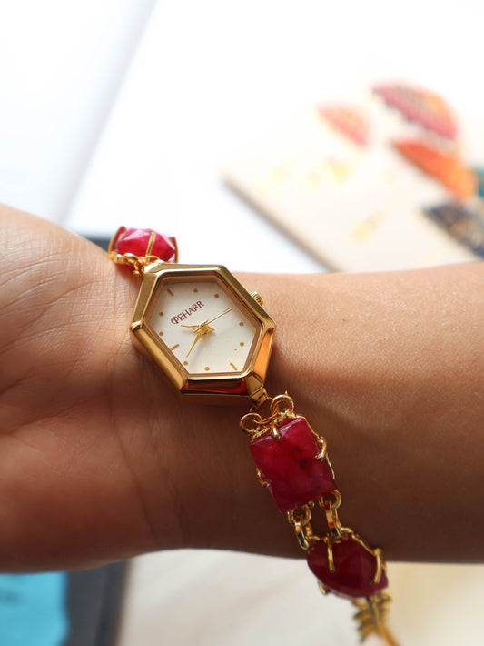 Pink Meadow Wrist Watch