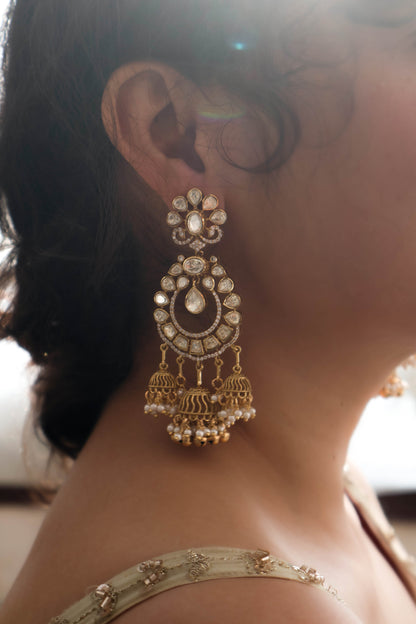 Mehar Polki Chandbali Earrings