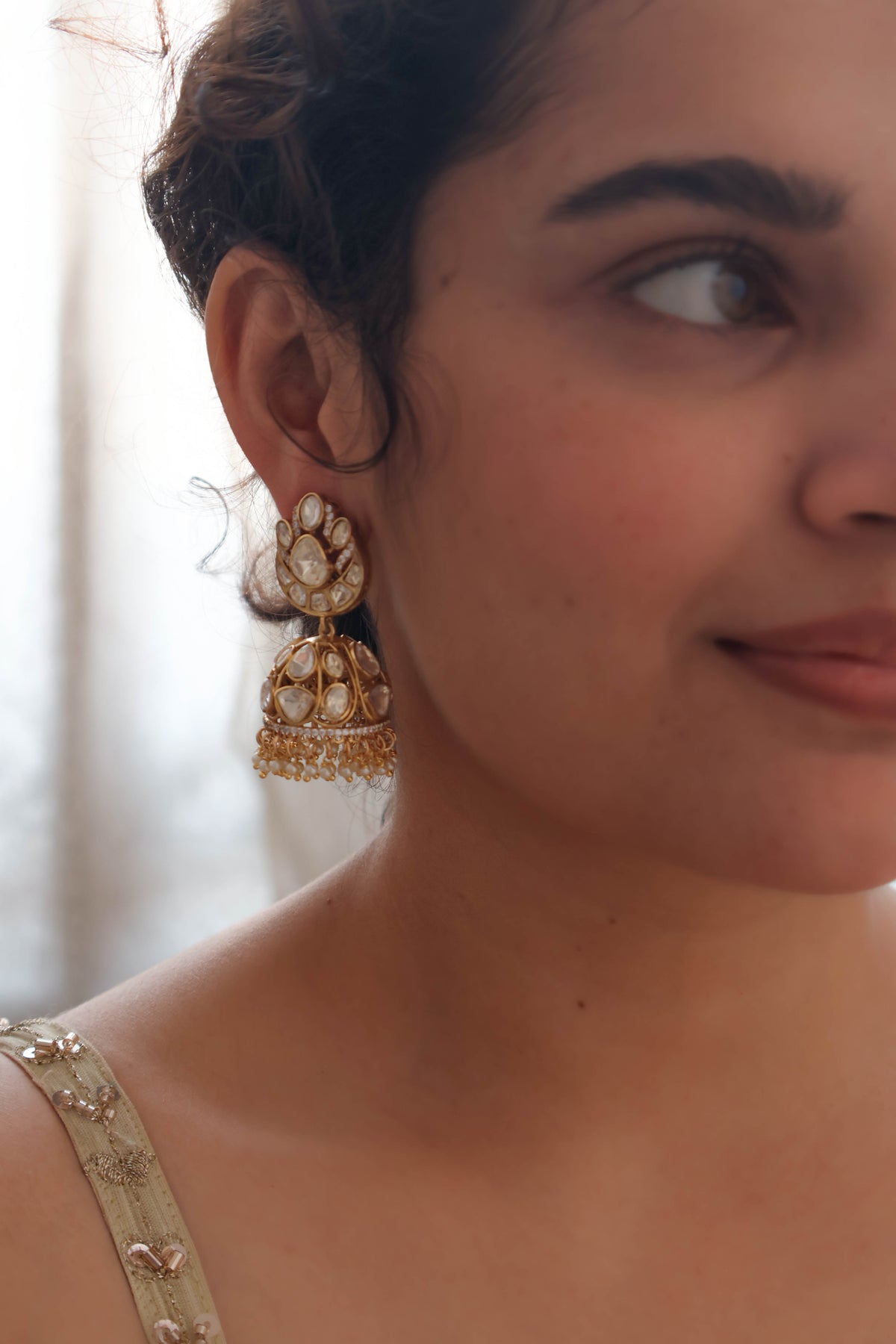 Sahin Polki Jhumka Earrings