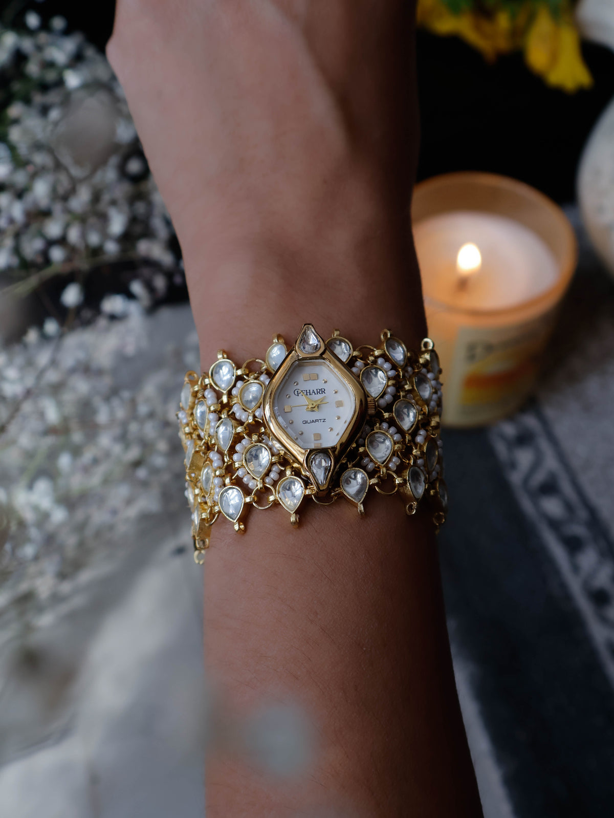Lily Kundan Wrist Watch