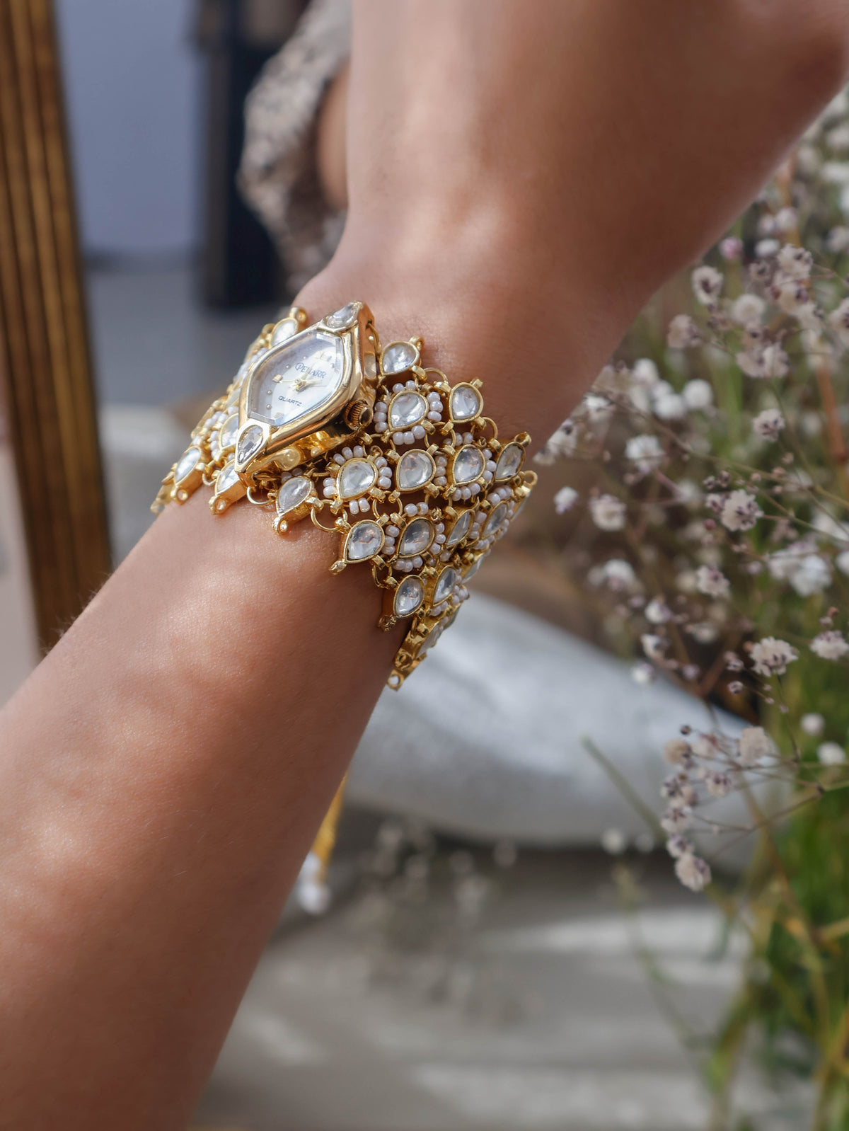 Lily Kundan Wrist Watch