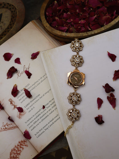 Floral Dial Antique Polkis Wrist Watches