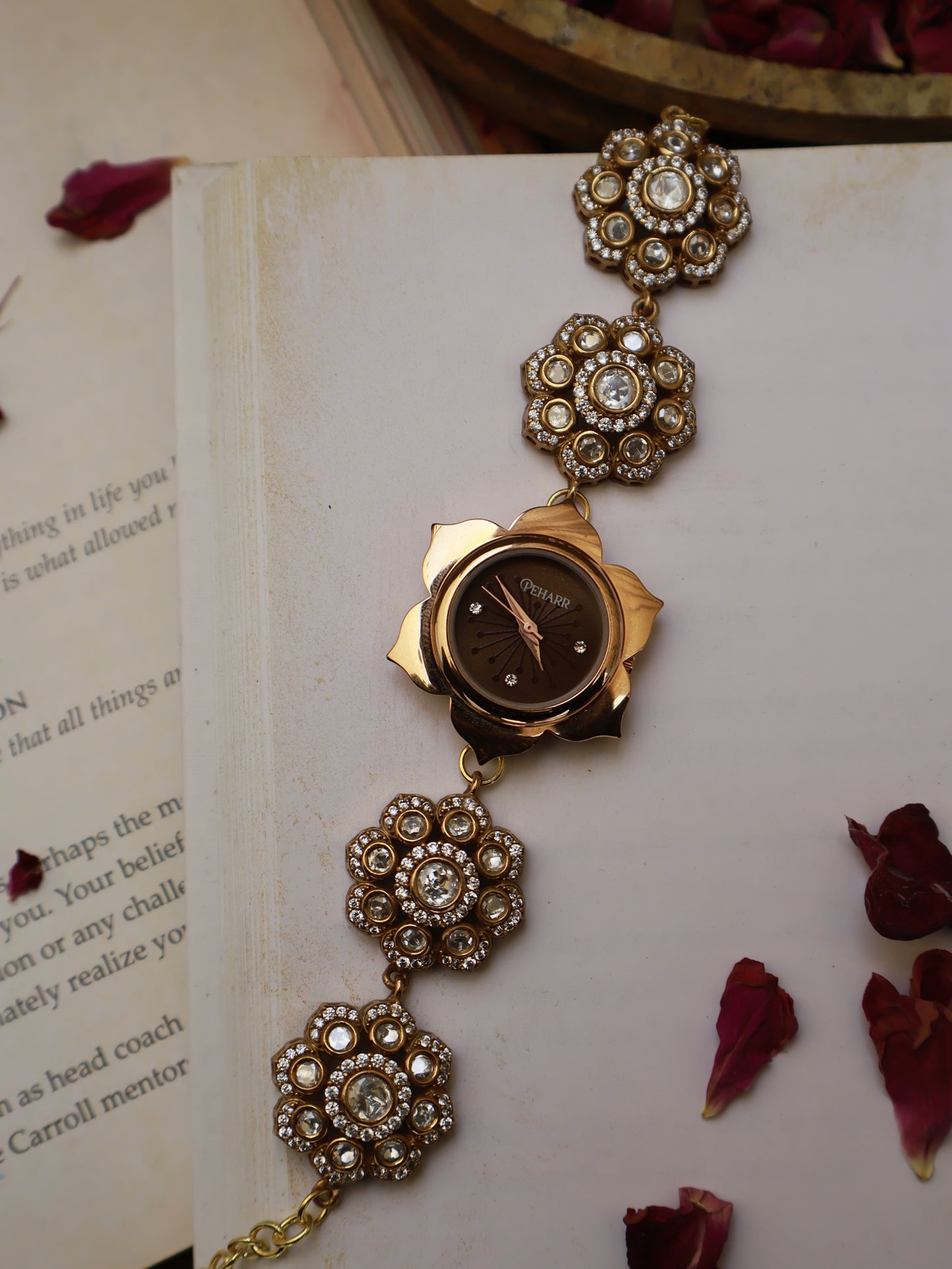 Floral Dial Antique Polkis Wrist Watches