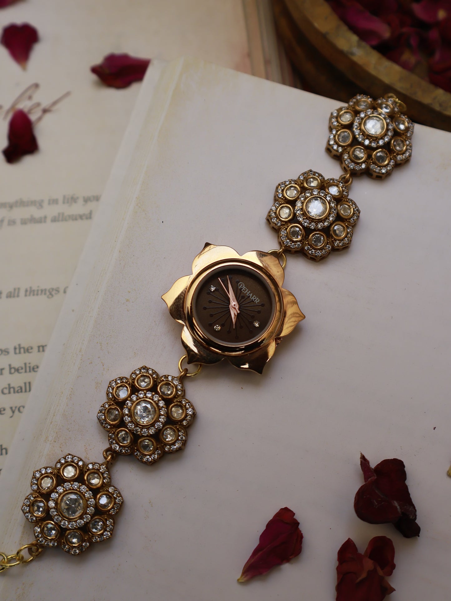 Floral Dial Antique Polkis Wrist Watches