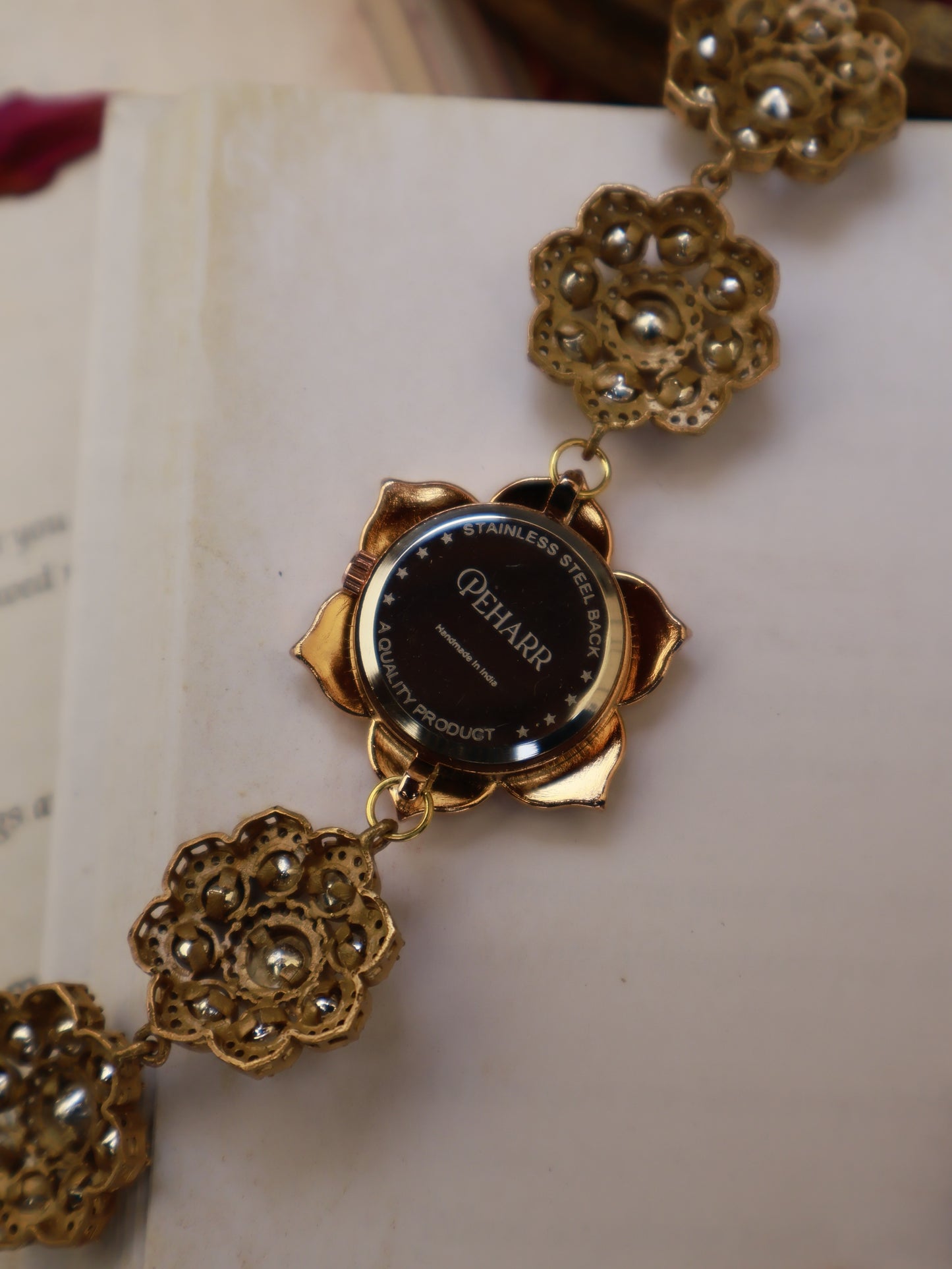 Floral Dial Antique Polkis Wrist Watches