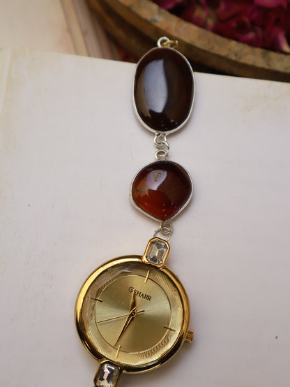 Antique Dial Red Ombre Wrist Watch