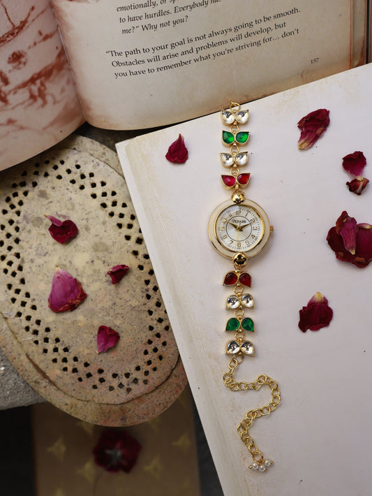 Kundan Twig Wrist Watch