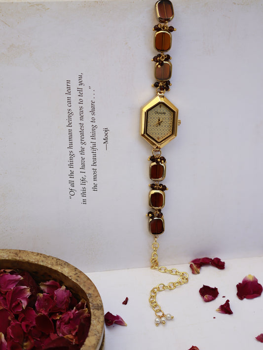 Honeycomb Rust Wrist Watch