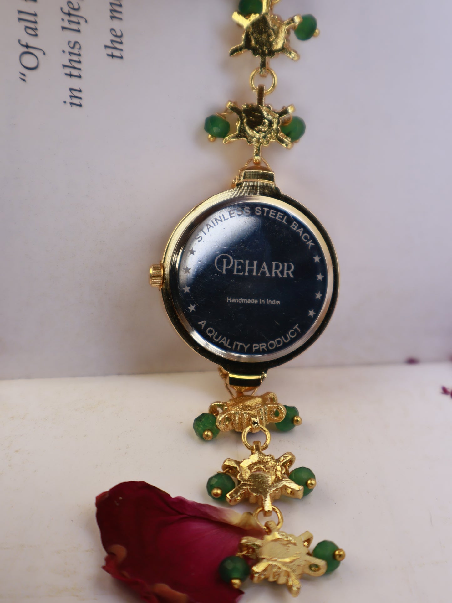 Sage Green Kundan Wrist Watch