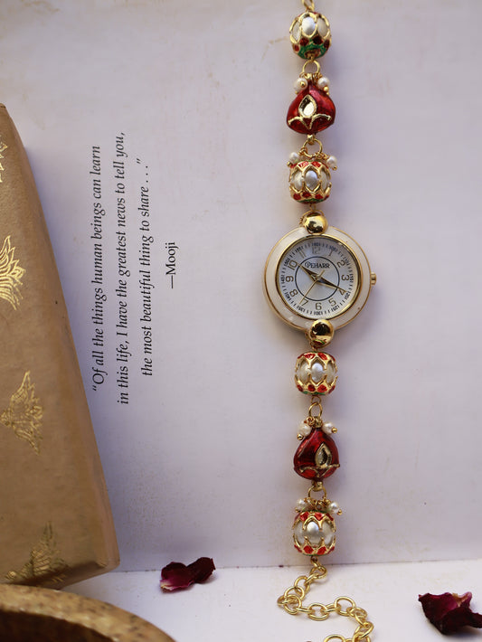 Pearl Ball Scarlet Wrist Watch
