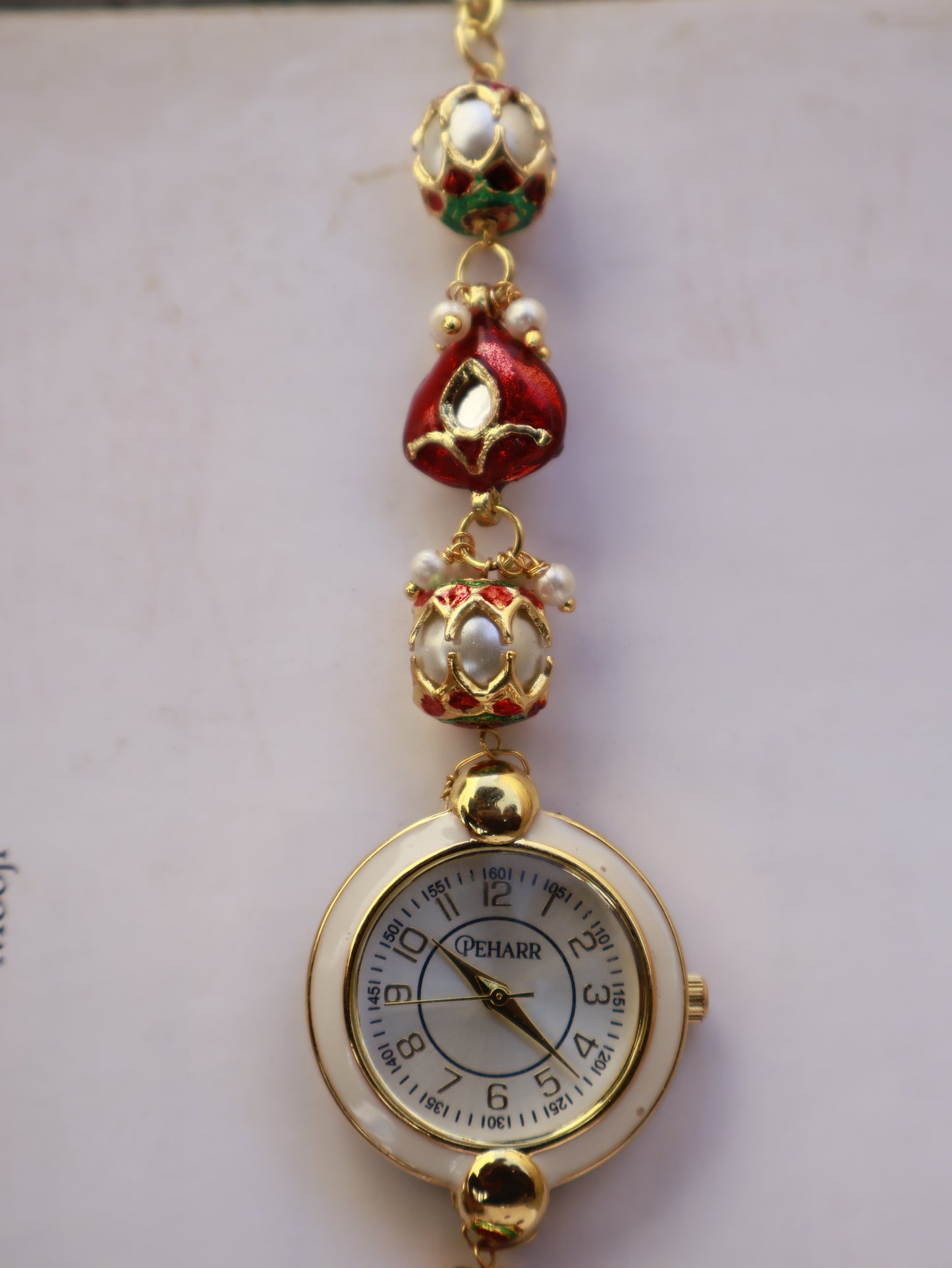 Pearl Ball Scarlet Wrist Watch