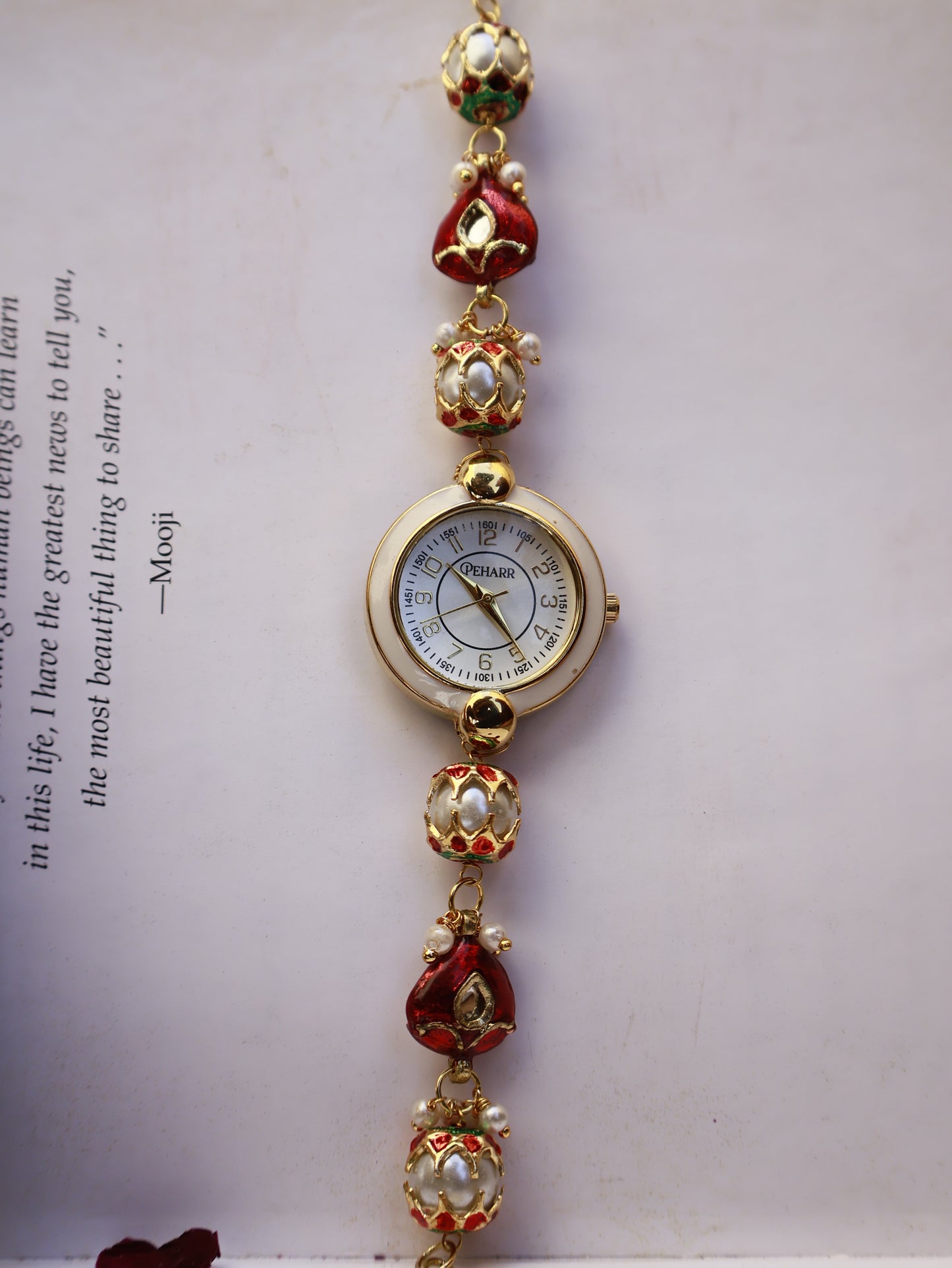 Pearl Ball Scarlet Wrist Watch