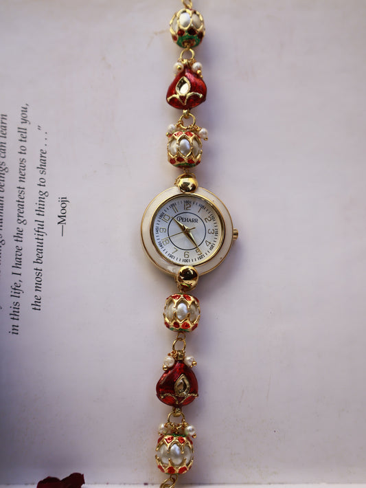 Pearl Ball Scarlet Wrist Watch