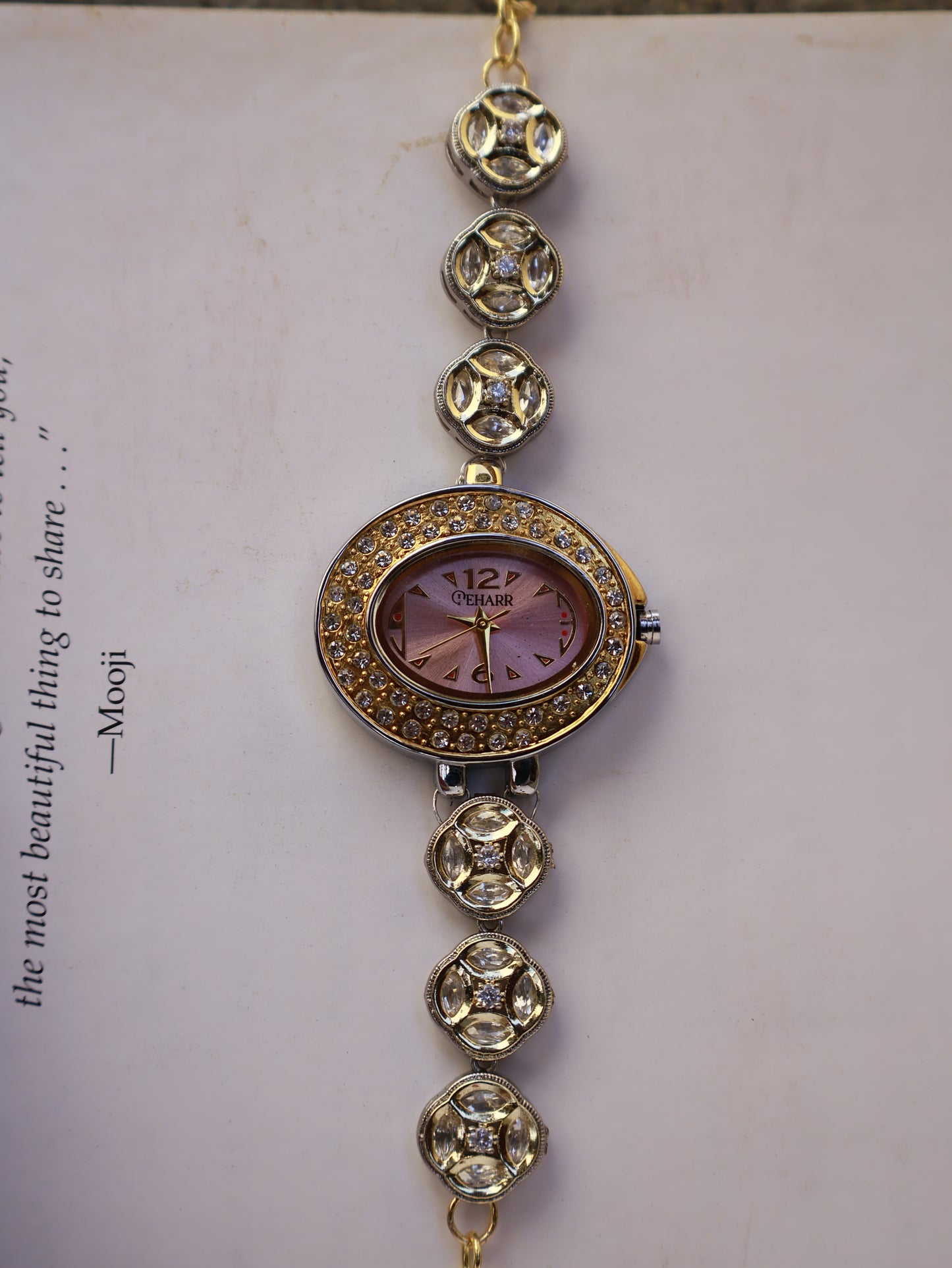 Rose Dial Polkis Flower Wrist Watch