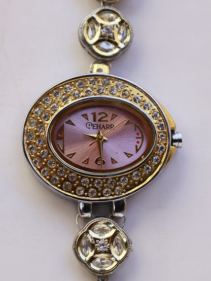 Rose Dial Polkis Flower Wrist Watch