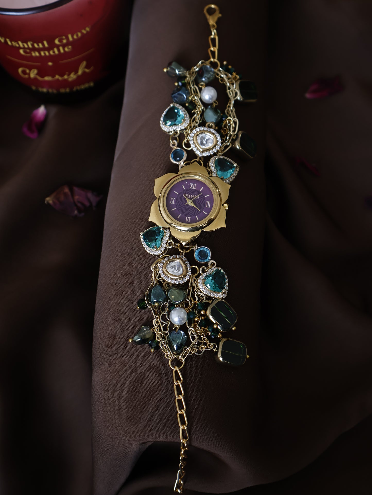 Charms Polki Green Wrist Watch