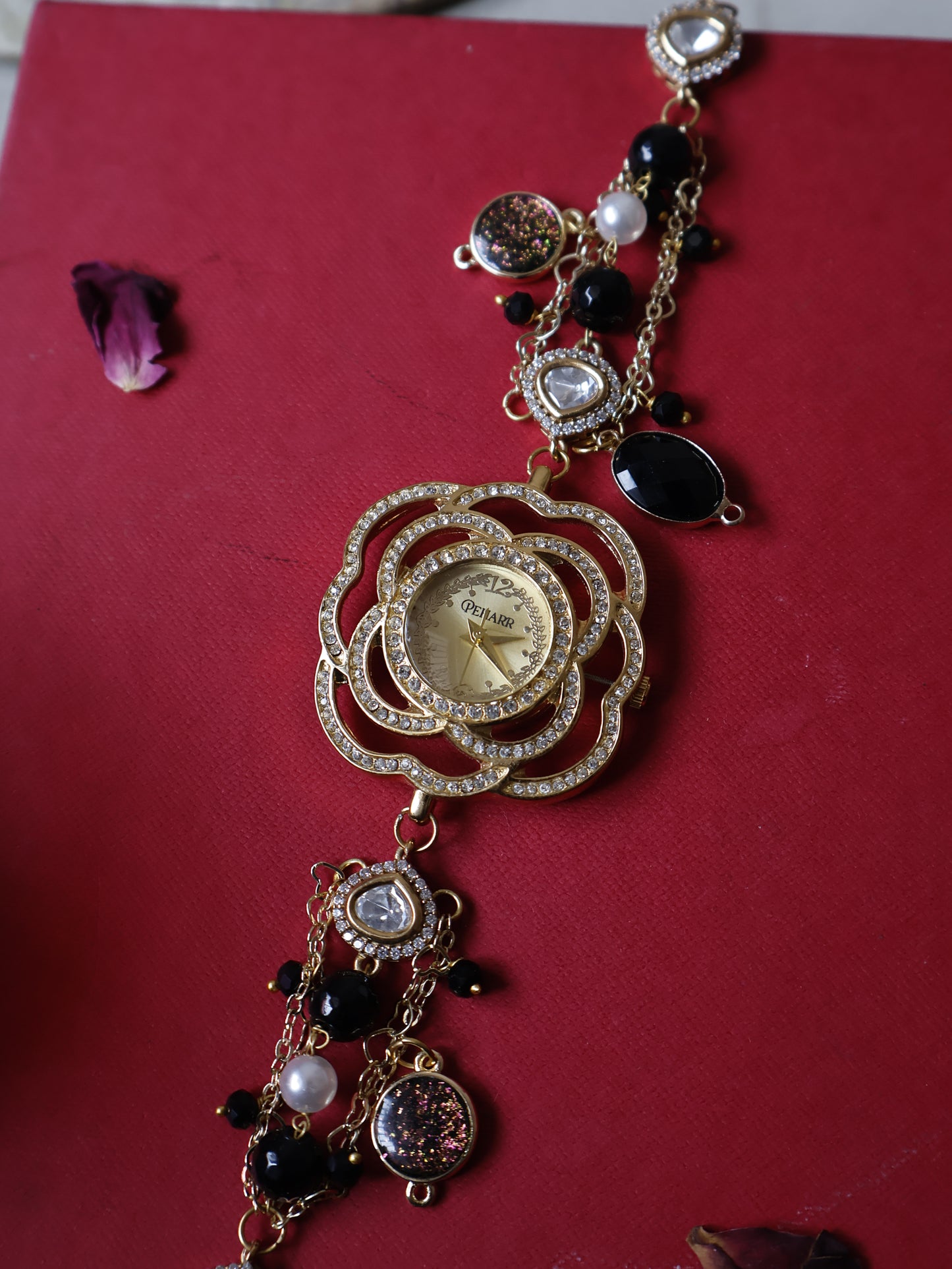 Black Charm Wrist Watch