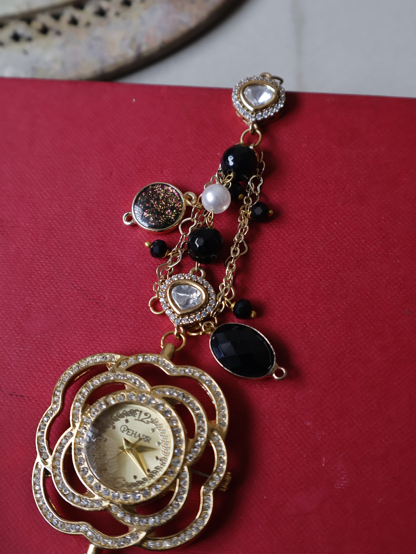 Black Charm Wrist Watch