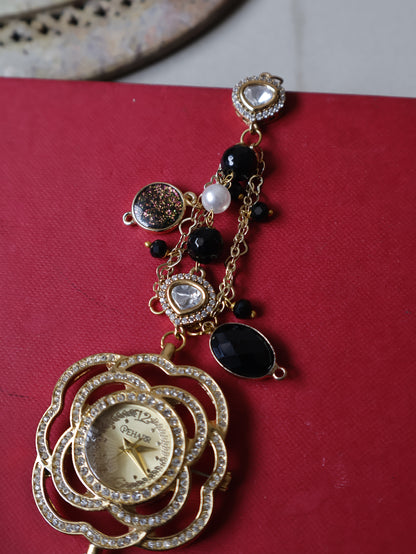 Black Charm Wrist Watch