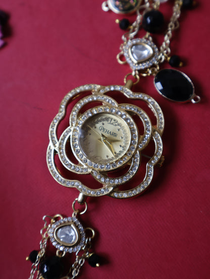 Black Charm Wrist Watch